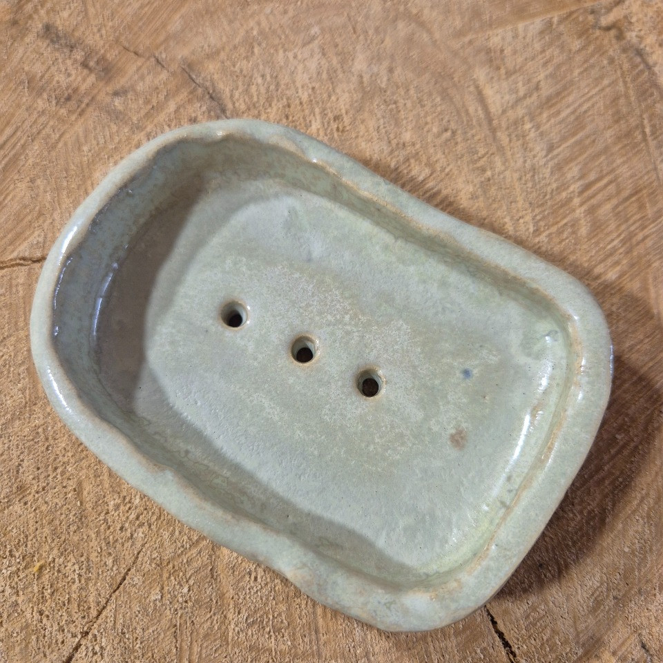 Porte savons céramique gris clair