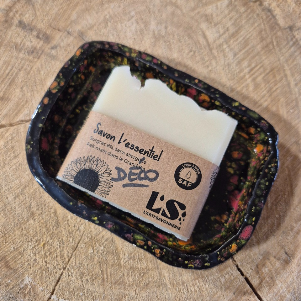 Porte savon céramique noir coloré